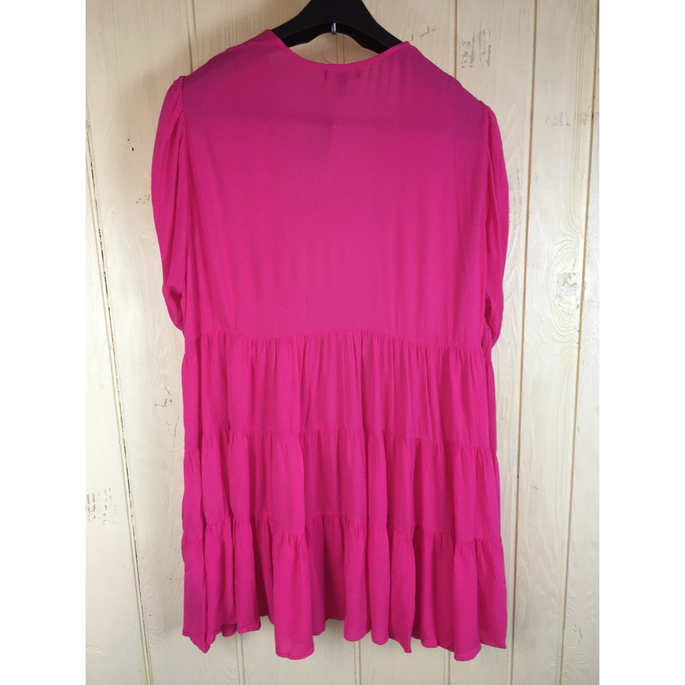 Torrid Swim Cover Up Cardigan Womens 1X 14W 16W Crinkle Gauze Beach Boho Ruffles - Picture 8 of 12